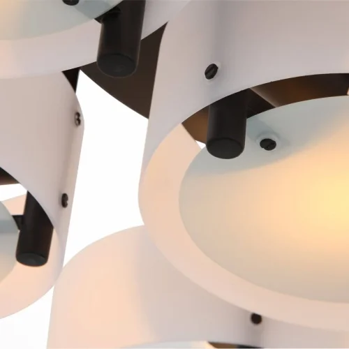Люстра потолочная Foresta SL483.402.07 Evoluce белая на 7 ламп, основание чёрное в стиле современный  фото 3