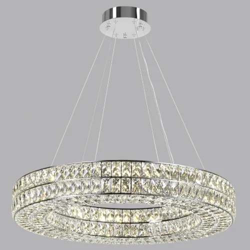 Люстра подвесная LED Panta 4927/85L Odeon Light прозрачная на 1 лампа, основание хром в стиле современный кольца фото 4