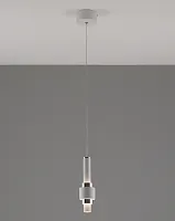 Светильник подвесной LED Elsa V10860-PL Moderli белый хром 1 лампа, основание белое в стиле современный трубочки