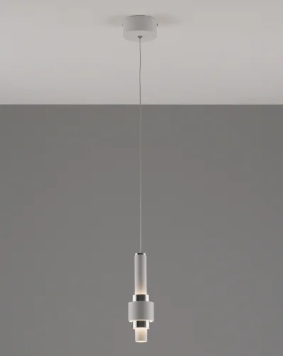 Светильник подвесной LED Elsa V10860-PL Moderli белый хром 1 лампа, основание белое в стиле современный трубочки