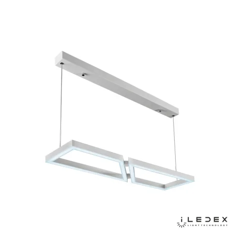 Светильник подвесной LED с пультом Stellar 8302-750x200-D-T WH iLedex белый на 1 лампу, основание белое в стиле хай-тек современный с пультом квадраты фото 3