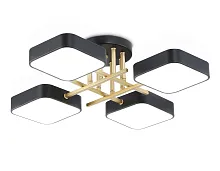 Люстра потолочная LED FL516343 Ambrella light чёрная на 1 лампу, основание чёрное в стиле хай-тек 
