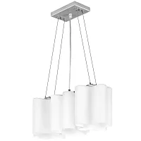 Люстра подвесная NUBI 802130 Lightstar белая на 3 лампы, основание серое хром в стиле арт-деко 