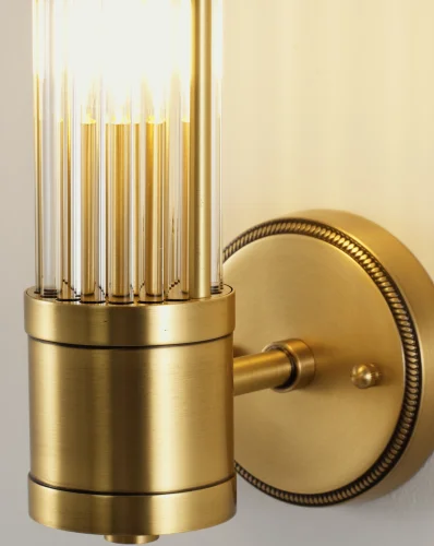 Бра Brass V11020-1W Moderli прозрачный на 1 лампу, основание золотое латунь в стиле современный американский фото 5