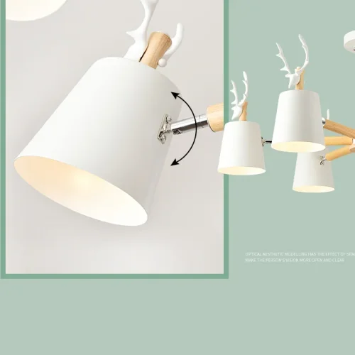 Люстра потолочная с рожками DEER B3 White 167776-26 ImperiumLoft белая на 3 лампы, основание белое в стиле скандинавский  фото 2