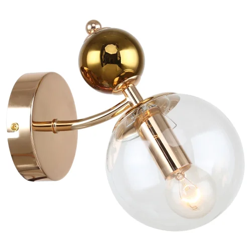 Бра LSP-8724 Lussole прозрачный на 1 лампа, основание золотое в стиле современный 