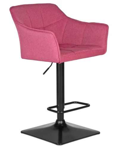 Стул барный 5033-LM RALF, цвет сиденья розовый (LAR-106D-17), цвет основания черный Dobrin, розовый/текстиль, ножки/металл/чёрный, размеры - 900*1120***580*550 фото 2