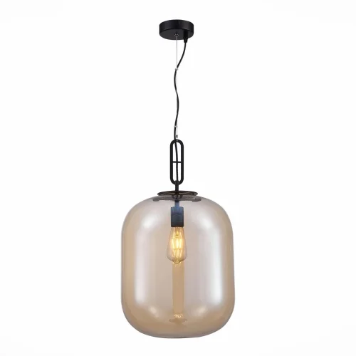 Светильник подвесной Burasca SL1050.413.01 ST-Luce янтарный на 1 лампу, основание чёрное в стиле лофт выдувное фото 2