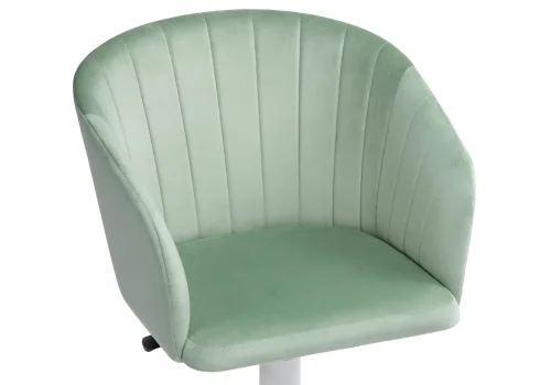 Компьютерное кресло Тибо confetti aquamarine 464217 Woodville, зелёный/велюр, ножки/пластик/белый, размеры - *900***600*600 фото 5
