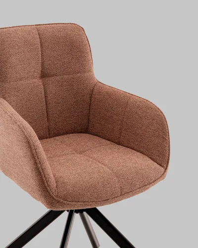 Стул обеденный Edme,  коралловый УТ000040786 Stool Group, коричневый/рогожка, ножки/металл/чёрный, размеры - *860**** фото 8