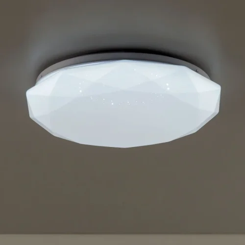 Светильник потолочный LED с пультом Астрон CL733480G Citilux белый 1 лампа, основание белое в стиле современный хай-тек с пультом фото 4