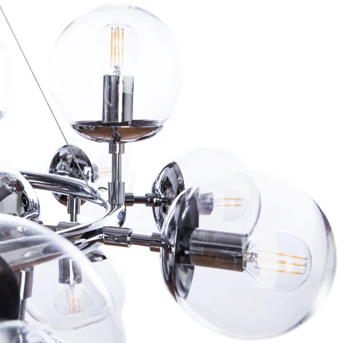 Люстра подвесная Bolla A1664SP-25CC Arte Lamp прозрачная на 25 ламп, основание хром в стиле современный лофт шар фото 5