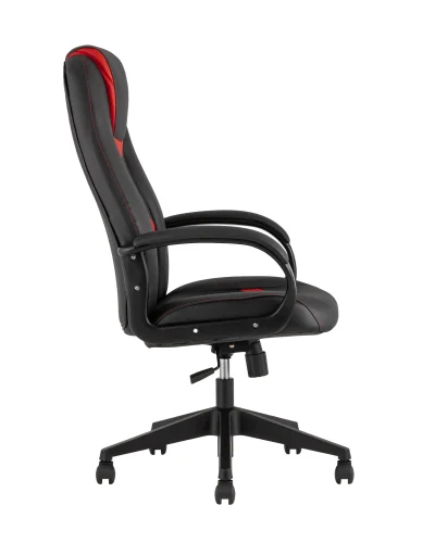 Кресло игровое TopChairs  ST-CYBER 8 RED  (Спинка и сиденье комбо ткань/экокожа, цвет черный/красный УТ000034843 Stool Group, красный/экокожа, ножки/металл/чёрный, размеры - ****655*770 фото 7