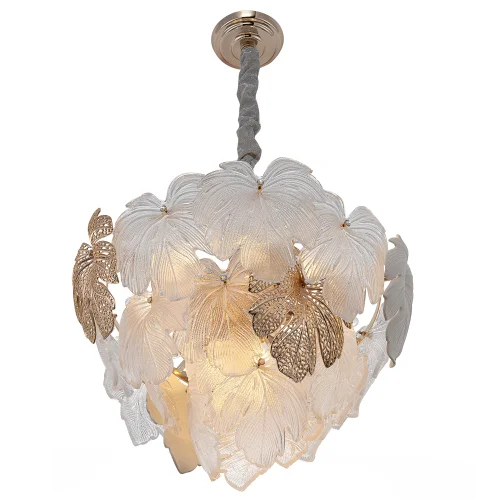 Люстра подвесная Dryad CL305150 Citilux белая прозрачная на 11 ламп, основание золотое в стиле классический современный флористика фото 2 Люстра подвесная Dryad CL305150 Citilux белая прозрачная на 11 ламп, основание золотое в стиле классический современный флористика фото 2