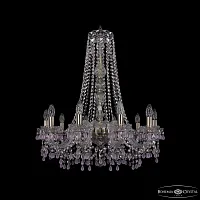 Люстра подвесная 1410/10/240/h-74 Pa V7010 Bohemia Ivele Crystal без плафона на 10 ламп, основание бронзовое в стиле классический виноград