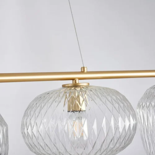 Светильник подвесной Comical 4053-4P Favourite прозрачный 4 лампы, основание матовое золото в стиле современный  фото 4