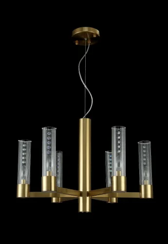 Люстра подвесная OTONO SP6+1 BRASS/TRANSPARENTE Crystal Lux прозрачная на 6 ламп, основание латунь в стиле современный  фото 3