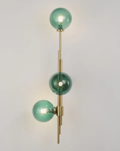 Бра Sience V10250-3W Moderli зелёный на 3 лампы, основание латунь в стиле современный  фото 2