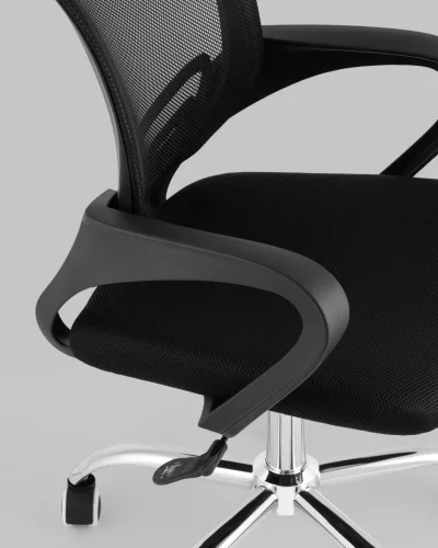 Кресло офисное TopChairs Simple New, черный УТ000037106 Stool Group, чёрный/ткань, ножки/металл/хром, размеры - 520*1020***560*530 фото 6