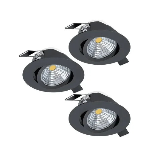 Светильник точечный LED Saliceto 900747 Eglo чёрный 3 лампы, основание чёрное в стиле лофт современный  фото 2