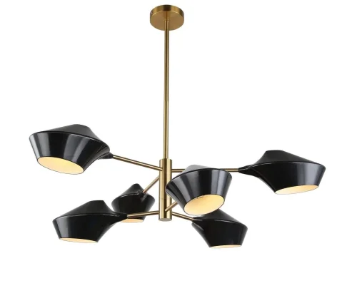 Светильник подвесной Romina LDP 6037-6 BK+GD Lumina Deco чёрный на 6 ламп, основание бронзовое в стиле современный 