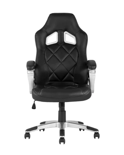 Кресло спортивное TopChairs Continental, черное УТ000004571 Stool Group, чёрный/экокожа, ножки/металл/хром, размеры - ****640*650 фото 7