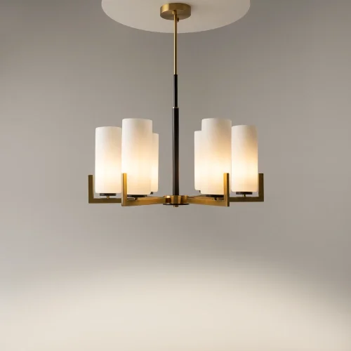 Люстра потолочная Fortano MOD089PL-06BS Maytoni белая на 6 ламп, основание латунь в стиле современный фото 9