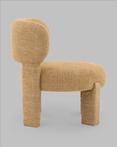 Кресло лаунж Fani, горчичный УТ000041683 Stool Group, горчичный/букле, ножки/ткань/горчичный, размеры - *****мм фото 3