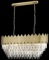 Люстра подвесная хрустальная Calogera WE137.22.503 Wertmark прозрачная на 22 лампы, основание матовое бронза в стиле классический 