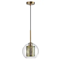 Светильник подвесной Clocky 4939/1 Odeon Light прозрачный 1 лампа, основание античное бронза в стиле модерн 