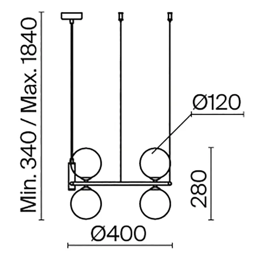 Светильник подвесной Ring MOD013PL-04BS1 Maytoni белый на 4 лампы, основание латунь в стиле современный шар фото 11