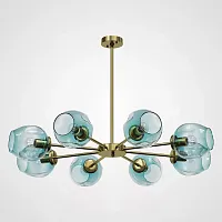 Люстра на штанге MARINE B 8 Gold/Blue 189685-26 ImperiumLoft голубая на 8 ламп, основание золотое в стиле скандинавский 