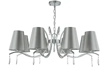 Люстра подвесная RENATA SP8 SILVER Crystal Lux серебряная на 8 ламп, основание серебряное в стиле арт-деко 