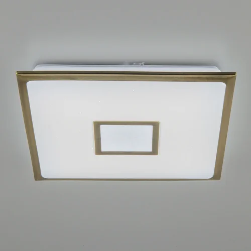 Люстра потолочная LED с пультом Старлайт Смарт CL703AK53G Citilux белая на 1 лампа, основание бронзовое в стиле современный с пультом яндекс алиса сири маруся голосовое управление фото 5