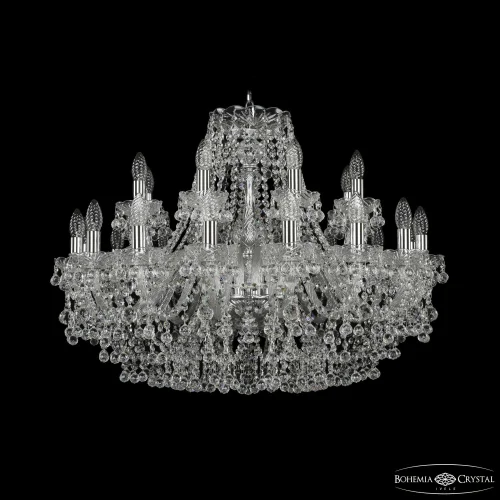 Люстра подвесная 1409/16+8/300 Ni Bohemia Ivele Crystal без плафона на 24 лампы, основание никель в стиле классический sp