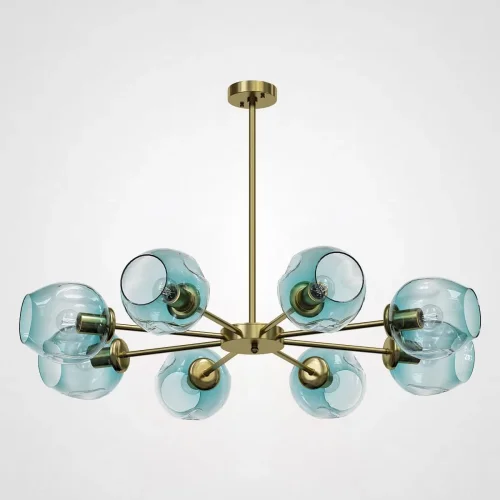 Люстра на штанге MARINE B 8 Gold/Blue 189685-26 ImperiumLoft голубая на 8 ламп, основание золотое в стиле скандинавский Люстра на штанге MARINE B 8 Gold/Blue 189685-26 ImperiumLoft голубая на 8 ламп, основание золотое в стиле скандинавский