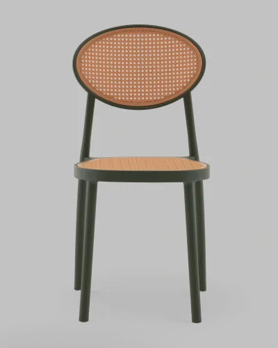 Стул Junie, пластиковый, зелёный УТ000040848 Stool Group, коричневый/пластик, ножки/металл/зелёный, размеры - *870**** фото 2