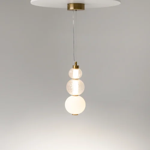 Светильник подвесной LED Collar P069PL-L16G3K Maytoni белый прозрачный на 1 лампу, основание золотое в стиле шар фото 9 Светильник подвесной LED Collar P069PL-L16G3K Maytoni белый прозрачный на 1 лампу, основание золотое в стиле шар фото 9