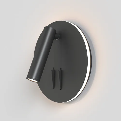 Бра с выключателем LED ios 176 C176-WL-01-6W-B Maytoni чёрный на 1 лампу, основание чёрное в стиле современный фото 2