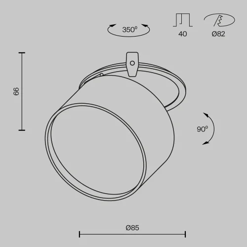 Светильник точечный LED Onda DL024-12W4K-B Maytoni чёрный на 1 лампу, основание чёрное в стиле современный хай-тек круглый фото 11