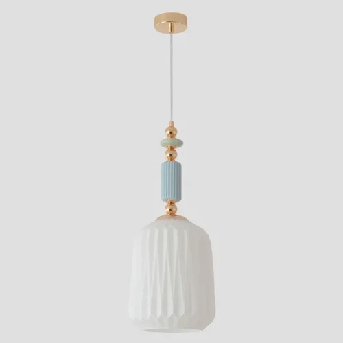 Светильник подвесной MERINGUE SP1.2 Crystal Lux белый на 1 лампу, основание золотое в стиле классический фото 2 Светильник подвесной MERINGUE SP1.2 Crystal Lux белый на 1 лампу, основание золотое в стиле классический фото 2
