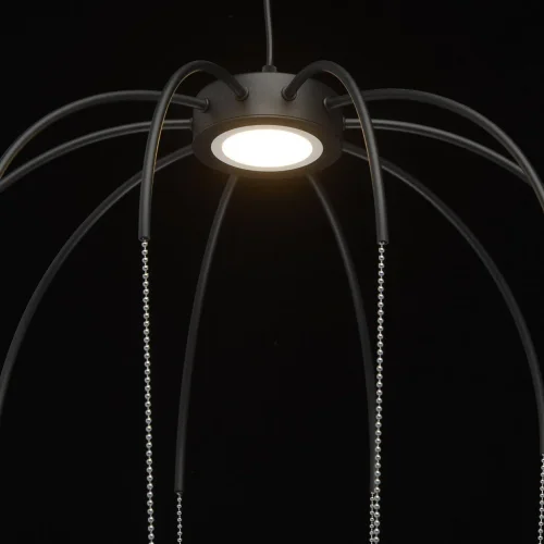Светильник подвесной LED Стелла 412010601 DeMarkt хром 1 лампа, основание чёрное в стиле классический хай-тек  фото 5