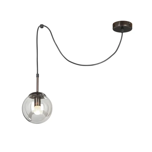 Светильник подвесной V4924-7/1S Vitaluce янтарный 1 лампа, основание бронзовое в стиле арт-деко шар фото 3