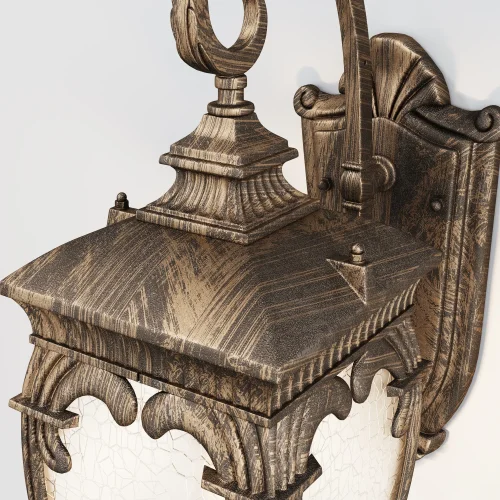 Настенный светильник уличный Fleur O414WL-01GB Maytoni уличный IP44 золотой коричневый на 1 лампу, плафон прозрачный в стиле классический E27 фото 3