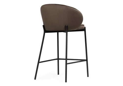 Полубарный стул Нейл шоколадный / черный 528462 Woodville, шоколад/велюр, ножки/металл/чёрный, размеры - ****580*450 фото 4
