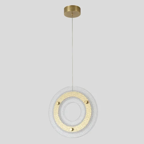 Светильник подвесной LED DIEGO SP25W LED BRASS Crystal Lux белый прозрачный на 1 лампу, основание латунь в стиле современный 