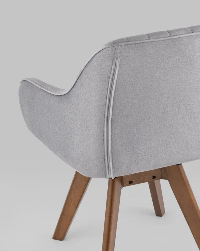 Стул обеденный вращающийся MANS NEW, серый УТ000038288 Stool Group, серый/текстиль, ножки/массив гевеи/, размеры - ***** фото 6