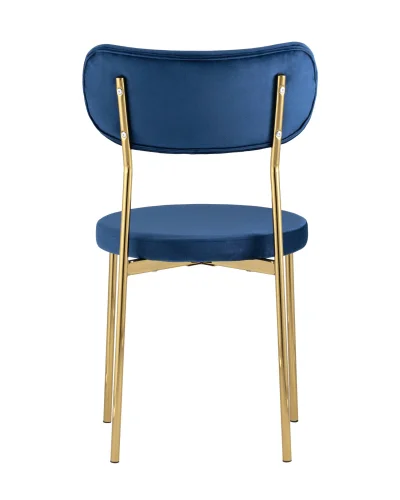 Стул обеденный Барбара, велюр синий, золотые ножки УТ000028058 Stool Group, синий/велюр, ножки/металл/золотой, размеры - ****480*535 фото 3