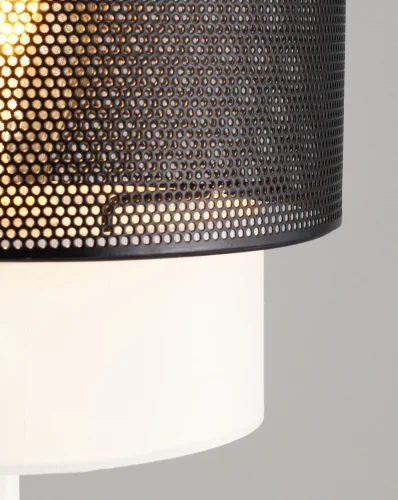 Настольная лампа Gela V10487-1T Moderli чёрная белая 1 лампа, основание белое металл в стиле современный лофт  фото 4