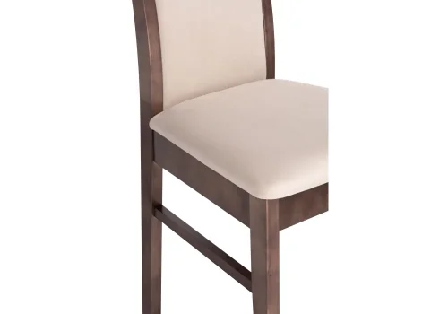 Деревянный стул Амиата бежевый / орех 528937 Woodville, бежевый/велюр, ножки/массив березы дерево/орех, размеры - ****450*500 фото 6